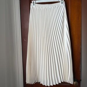 NWOT Size XS Cream A-Line Pleated Skirt